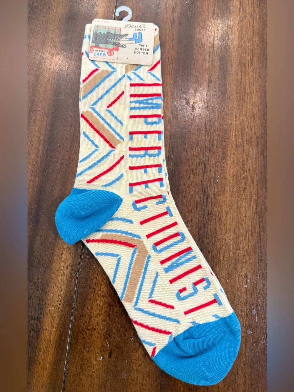 Blue Q Imperfectionist Socks Funny Quote
